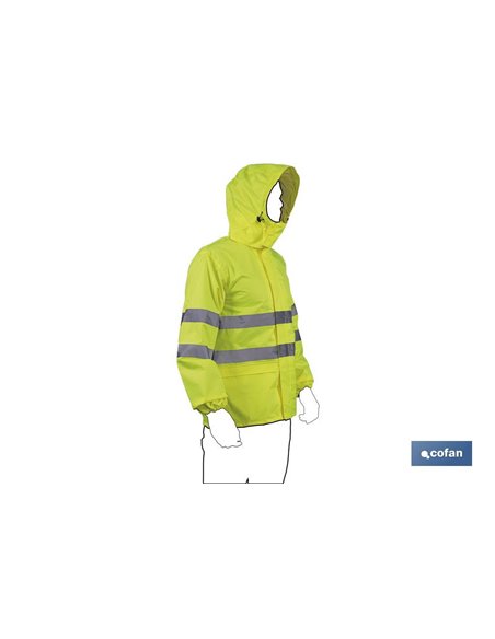 Chaqueta De Lluvia De Alta Visibilidad Modelo Pólux Amarilla Talla M