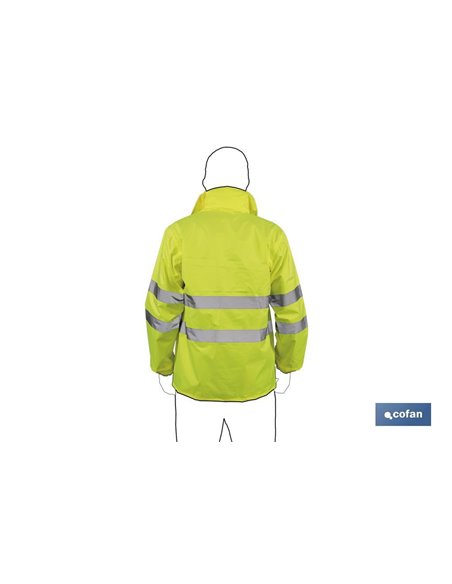 Chaqueta De Lluvia De Alta Visibilidad Modelo Pólux Amarilla Talla S