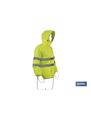 Chaqueta De Lluvia De Alta Visibilidad Modelo Pólux Amarilla Talla S