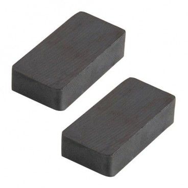 Ímã retangular de ferrite Wolfpack 40x20x10 mm. (Blister 2 peças)