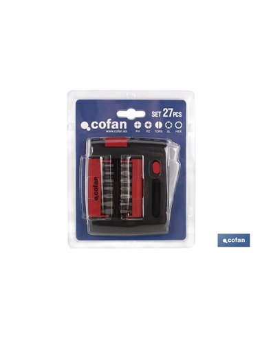 Set Puntas  Ph, Pz, Torx, Sl, Hex  (27 Pcs.)