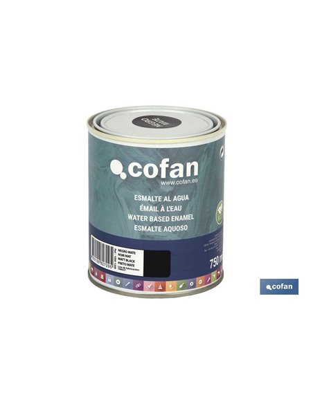 Esmalte Al Agua (750 Ml) Negro Mate
