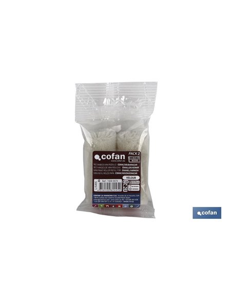 Pack 2 Recambios Mini Rodillo Esmaltar/Barnizar 6cm