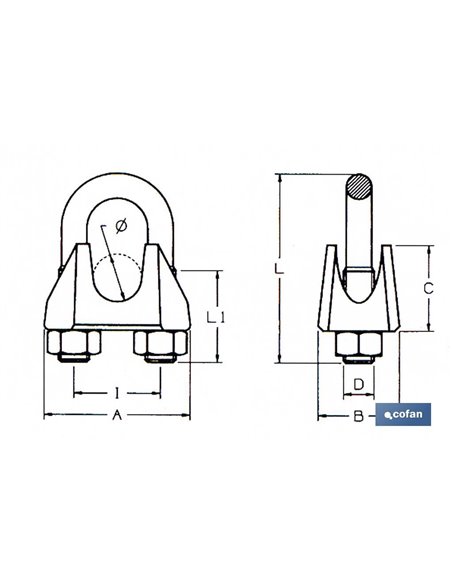 Sujetacables Din-741 Zincado M-34