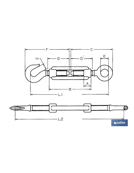 Tensor Gancho-Anilla Zinc. Din 1480 M-33