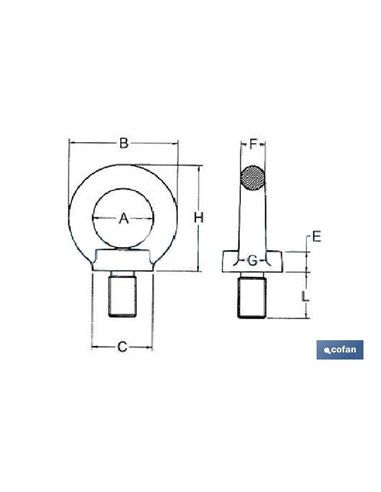 Anilla Elevacion Macho Din 580 M-24 Zn