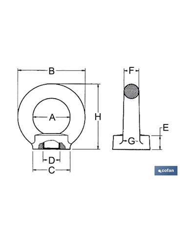 Anilla Elevacion Hembra Din 582 M-16 Zn