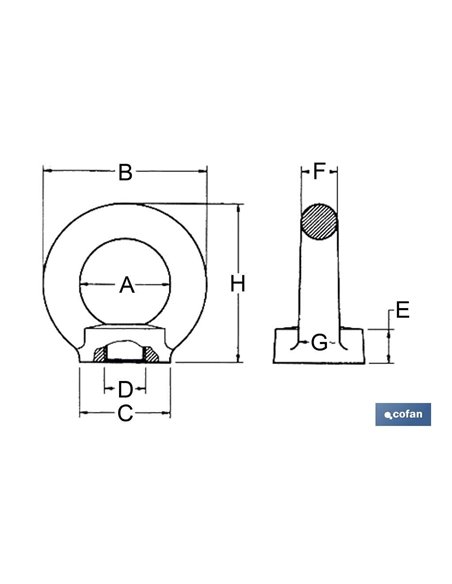 Anilla Elevacion Hembra Din 582 M-20 Zn