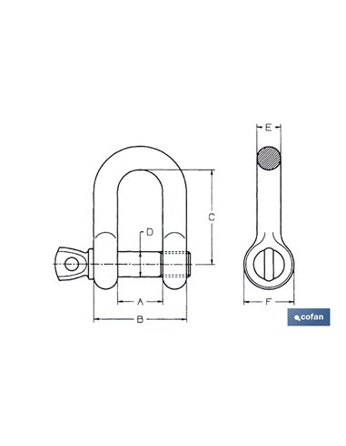 Grillete Recto M-14 Zincado