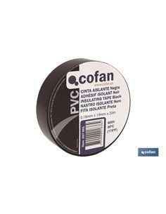 Cinta Aislante 180 Micras Negra 19mmx20 Metros