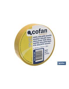 Cinta Aislante 180 Micras Amarilla 19mmx20 Metros 2