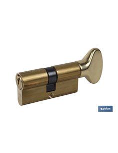 Cilindro Con Pomo De Latón 30/30 - Leva Larga - Llaves Iguales Aaa