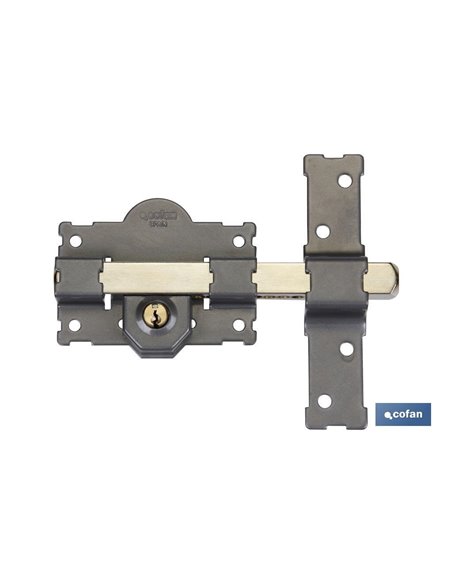 Cerrojo Llave/Llave Pintado Gris L/105-50mm Igualados