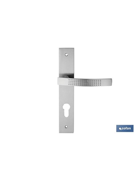 Conjunto de manivela com placa e ranhura para trava Alu-Zamak