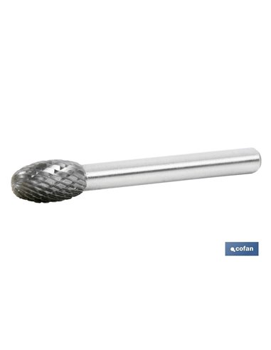 Rebarba rotativa oval de 8 mm.