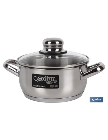 Cacerola Inox Induccion 3.2l Modelo Polenta T/ Vidrio Ø220 Mm