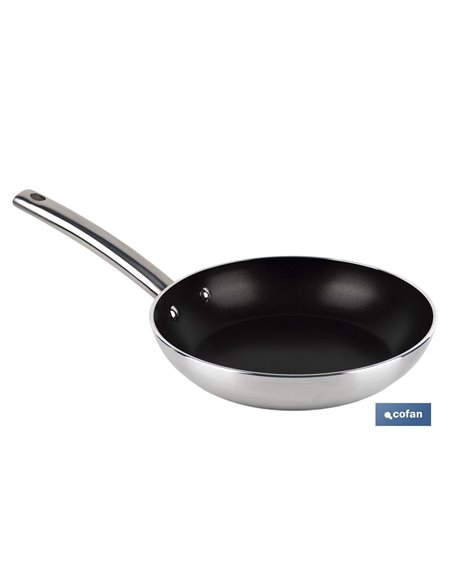 Frigideira Profissional 24 cm Cabo de Alumínio e Aço Inox Tyler