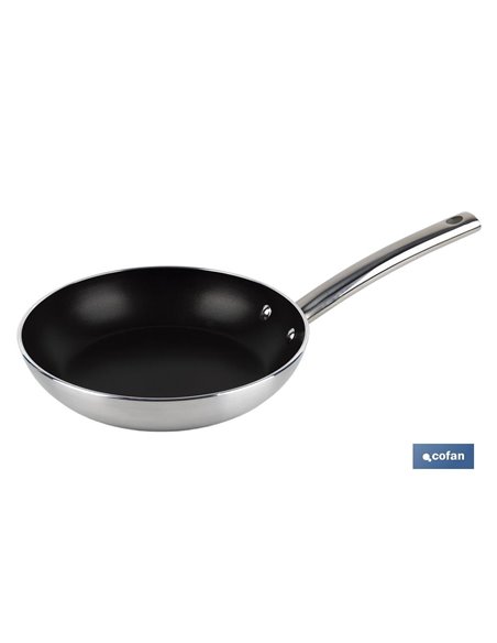 Frigideira Profissional 30 cm Cabo de Alumínio e Aço Inox Tyler