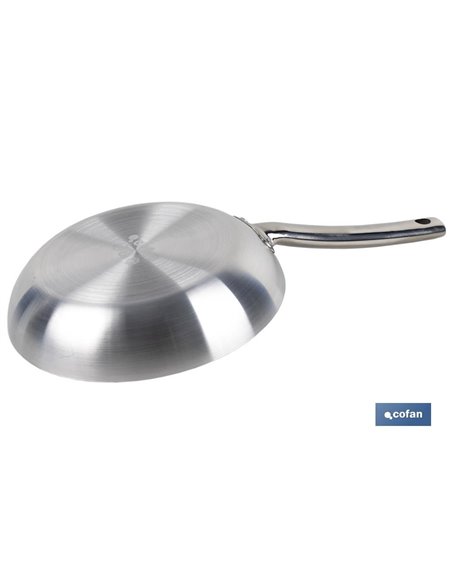 Frigideira Profissional 30 cm Cabo de Alumínio e Aço Inox Tyler