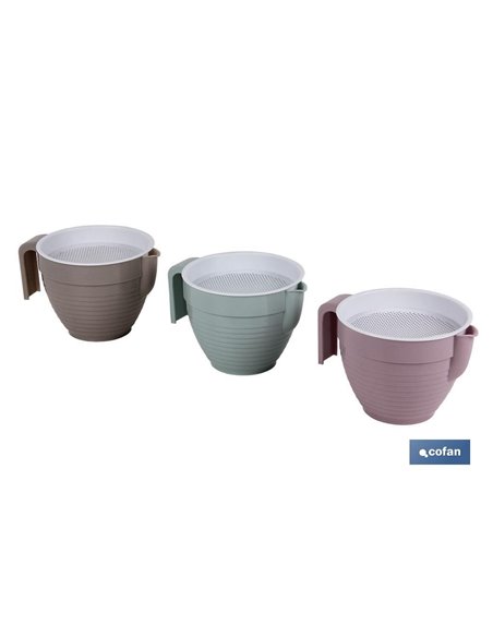 Grasera Colador 500ml Modelo Albahaca Rosa Palo 16.5x12x10cm