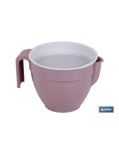 Grasera Colador 500ml Modelo Albahaca Rosa Palo 16.5x12x10cm