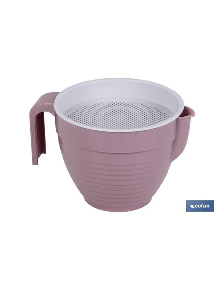 Grasera Colador 500ml Modelo Albahaca Rosa Palo 16.5x12x10cm