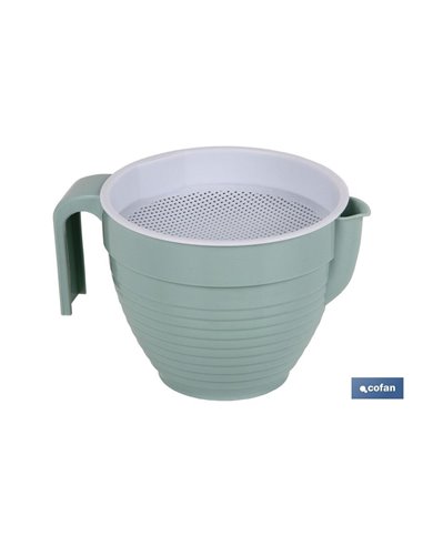Grasera Colador 500ml Modelo Albahaca Rosa Palo 16.5x12x10cm