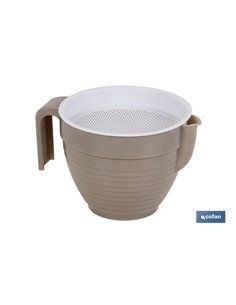 Grasera Colador 500ml Modelo Albahaca Verde Agua 16.5x12x10cm 2