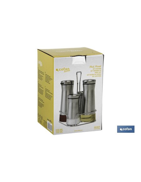 Set Aceitera Modelo Picual Inox 230ml-120ml