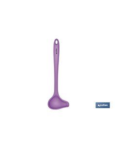 Cuchara Salsa De Silicona Morada Modelo Vergini 27x8 Cm