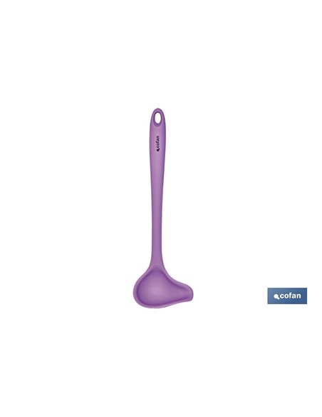 Cuchara Salsa De Silicona Morada Modelo Vergini 27x8 Cm