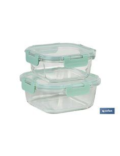 Set De 2 Recipientes De Borosilicato Modelo Agatha 520 Ml - 800 Ml