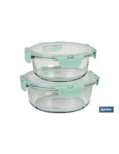 Set De 2 Recipientes De Borosilicato Modelo Agatha 620 Ml - 950ml