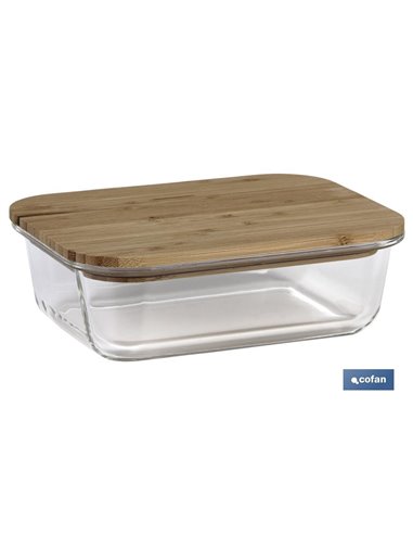 Conjunto de 3 Recipientes de Borossilicato com Tampas de Bambu Modelo Panda 640 Ml-1040 Ml -1520 Ml