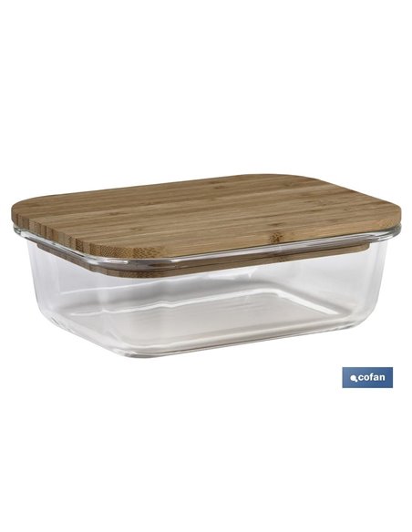 Conjunto de 3 Recipientes de Borossilicato com Tampas de Bambu Modelo Panda 640 Ml-1040 Ml -1520 Ml