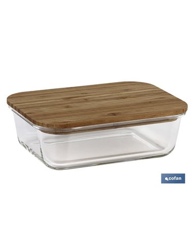 Conjunto de 3 Recipientes de Borossilicato com Tampas de Bambu Modelo Panda 640 Ml-1040 Ml -1520 Ml
