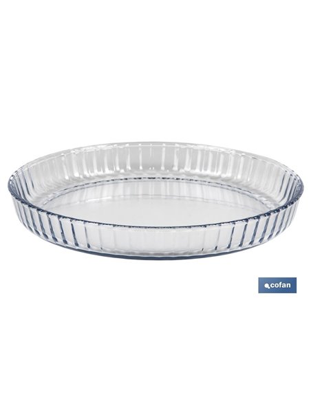 Fuente Redonda De Vidrio Borosilicato Modelo Baritina 1600 Ml