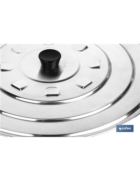 Tapa con Desvapo Modelo Argán Aluminio 36cm