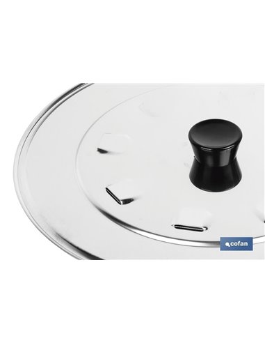 Tapa con Desvapo Modelo Argán Acero Inox 32cm