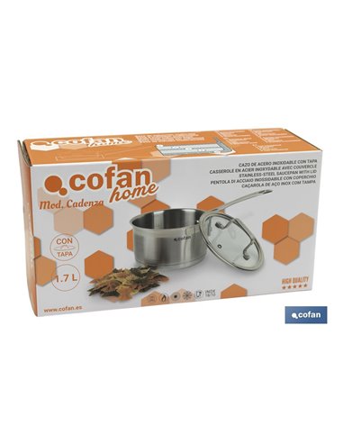 Cazo Con Tapa 1.7l Acero Inox 18/10 Modelo Cadenza