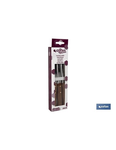 Pack 3 Cuchillos De Madera Hoja 10 Cm Modelo Sagano