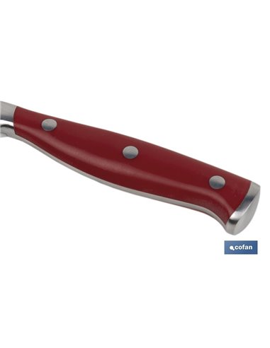 Cuchillo Puntilla Cocinero Hoja 9cm Modelo Aguacejo Rojo
