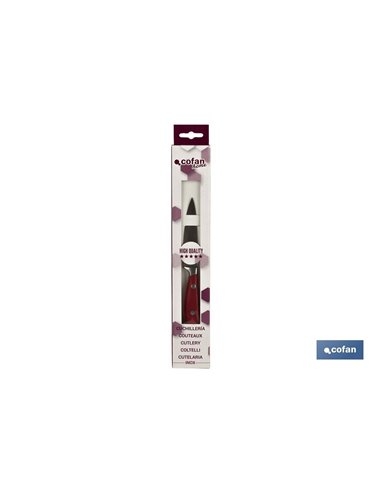 Cuchillo Puntilla Cocinero Hoja 9cm Modelo Aguacejo Rojo