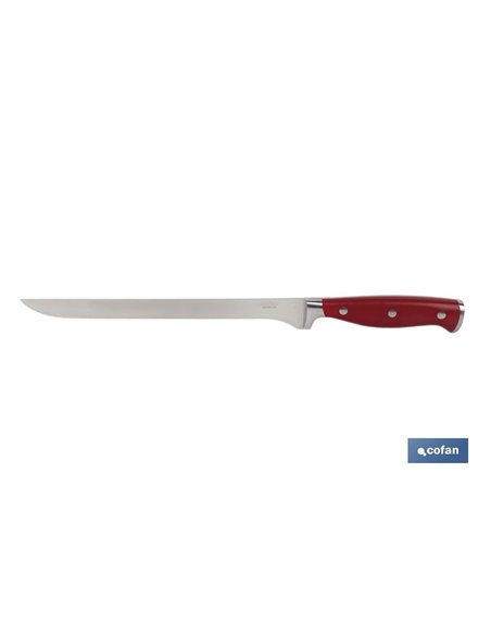 Cuchillo Jamonero/Salmonero Hoja 25cm Modelo Aguacejo Rojo