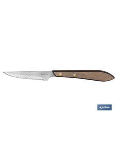 Pack 3 Cuchillo Chuletero Microdentado Hoja 10cm  Modelo Gulash Color Nogal