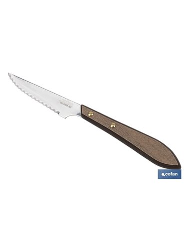 Pack 3 Cuchillo Chuletero Microdentado Hoja 10cm  Modelo Gulash Color Nogal