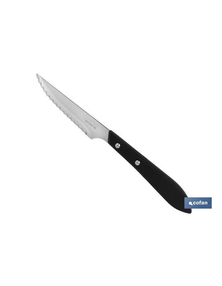 Pack 3 Cuchillo Chuletero Microdentado Hoja 10cm  Modelo Gulash Negro