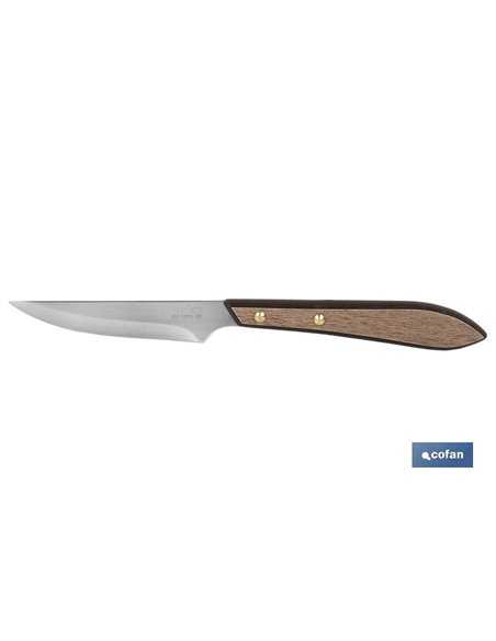 Pack 3 Cuchillo De Mesa Con Filo Hoja 10cm  Modelo Gulash Color Nogal