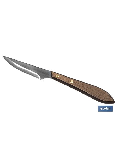 Pack 3 Cuchillo De Mesa Con Filo Hoja 10cm  Modelo Gulash Color Nogal