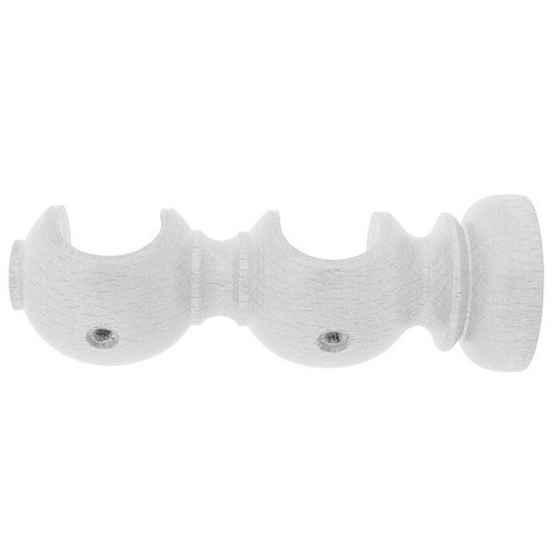 Suporte de madeira liso duplo aberto 20x118 mm. Branco